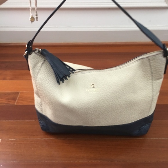 leather kate spade purse - cream and navy - Picture 7 of 8
